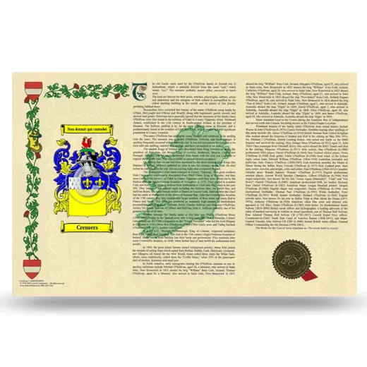 Cremers Armorial History Landscape Style