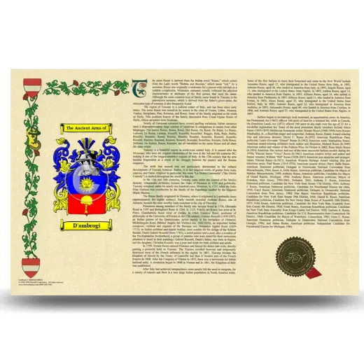 D'ambrogi Armorial History Landscape Style