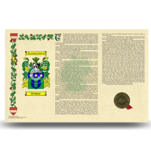 De bauer Armorial History Landscape Style
