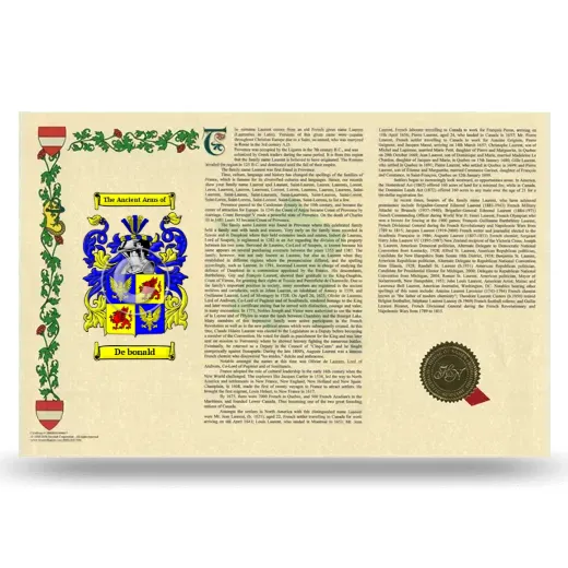 De bonald Armorial History Landscape Style