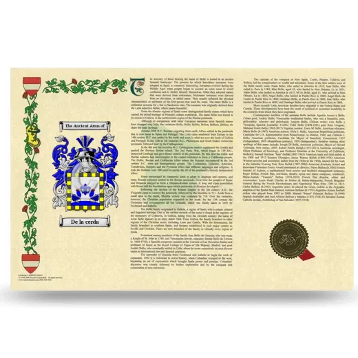 De la cerda Armorial History Landscape Style