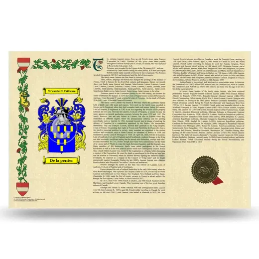 De la perrier Armorial History Landscape Style