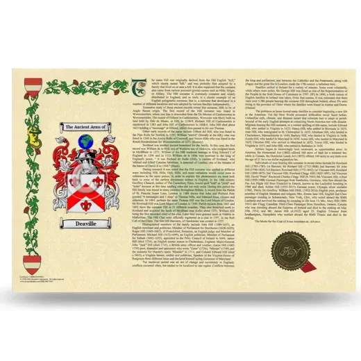 Deaville Armorial History Landscape Style