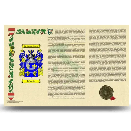 Deblasio Armorial History Landscape Style