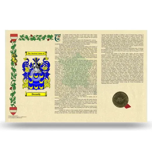 Decordy Armorial History Landscape Style