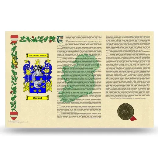 Degand Armorial History Landscape Style