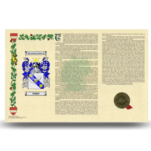 Deibel Armorial History Landscape Style