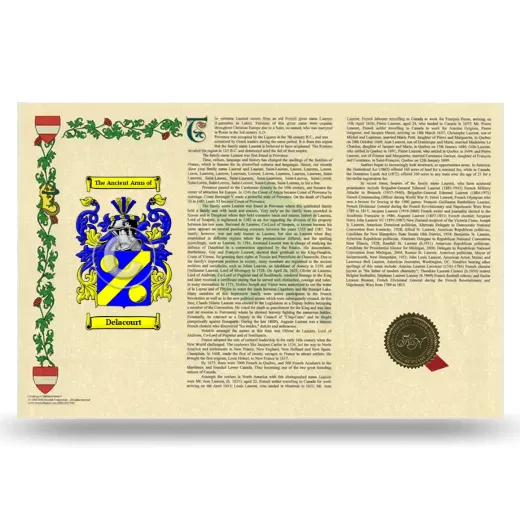Delacourt Armorial History Landscape Style