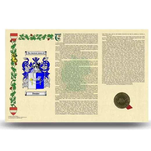 Denier Armorial History Landscape Style