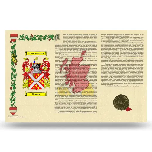 Denyes Armorial History Landscape Style