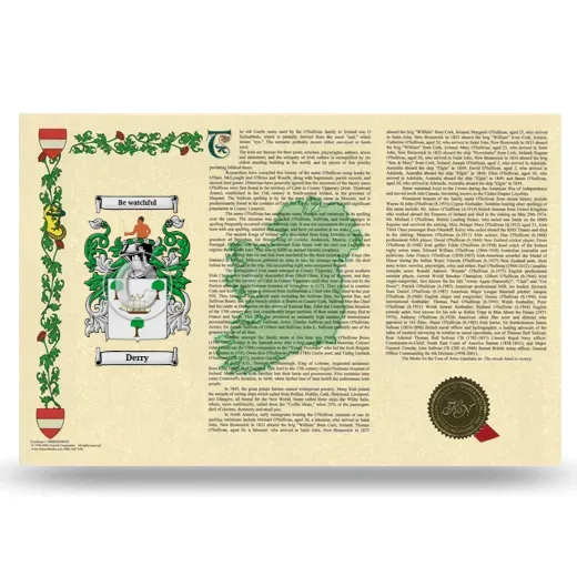 Derry Armorial History Landscape Style