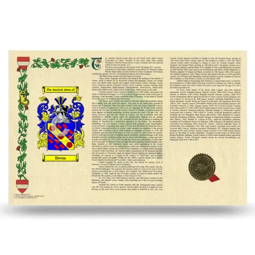 Devos Armorial History Landscape Style
