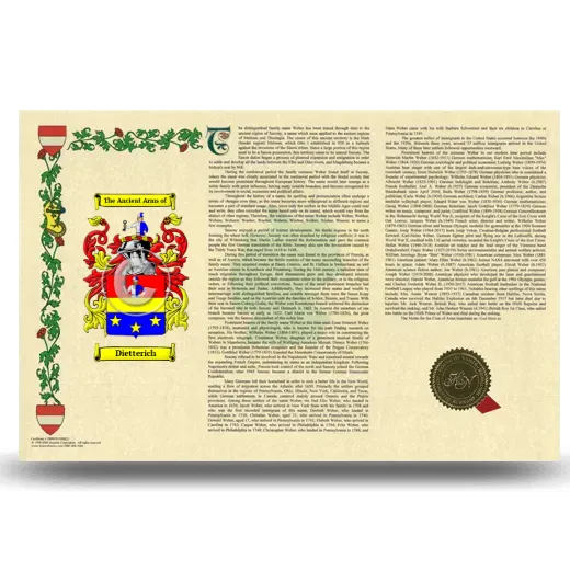 Dietterich Armorial History Landscape Style