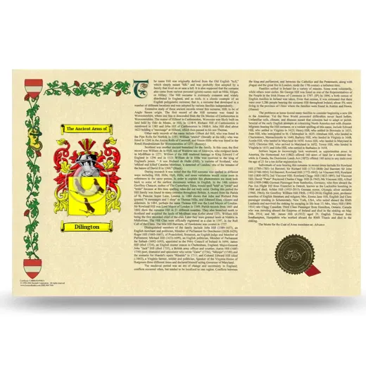 Dilington Armorial History Landscape Style