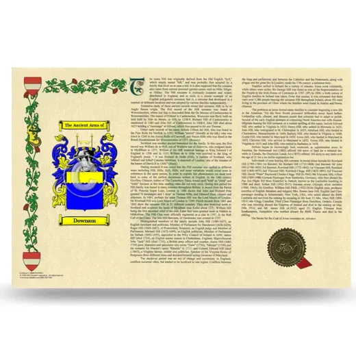 Downam Armorial History Landscape Style