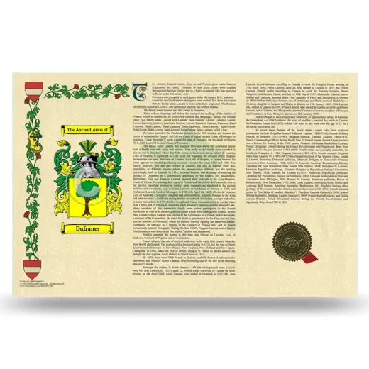 Dufranes Armorial History Landscape Style