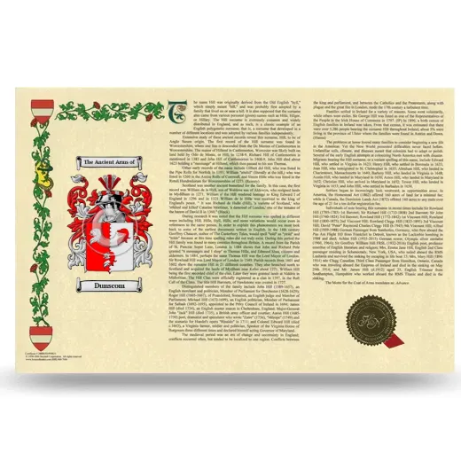 Dunscom Armorial History Landscape Style