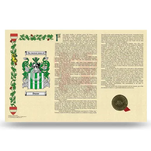 Dusse Armorial History Landscape Style