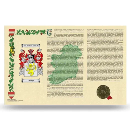 Dwayn Armorial History Landscape Style