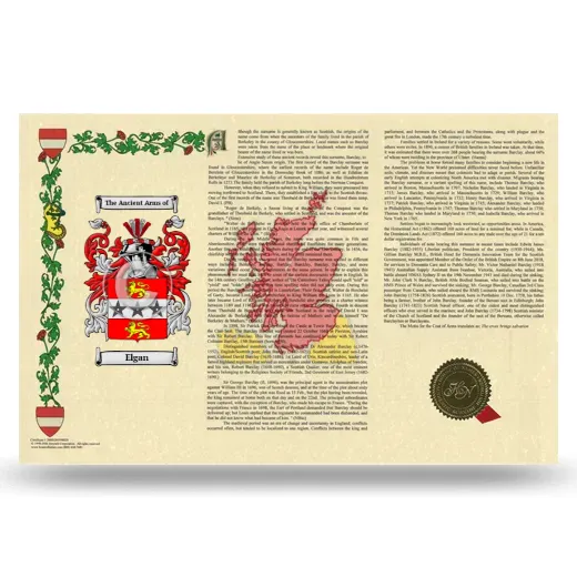 Elgan Armorial History Landscape Style