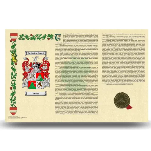 Encke Armorial History Landscape Style