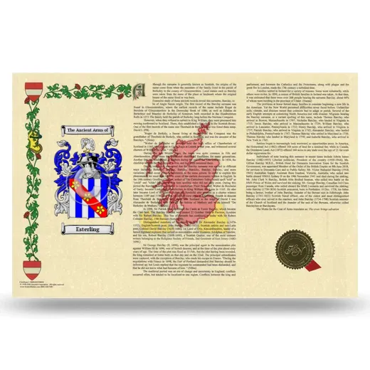 Esterling Armorial History Landscape Style