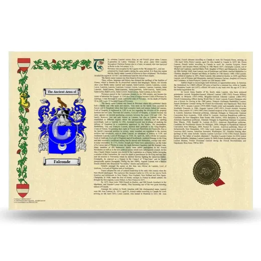 Falconde Armorial History Landscape Style