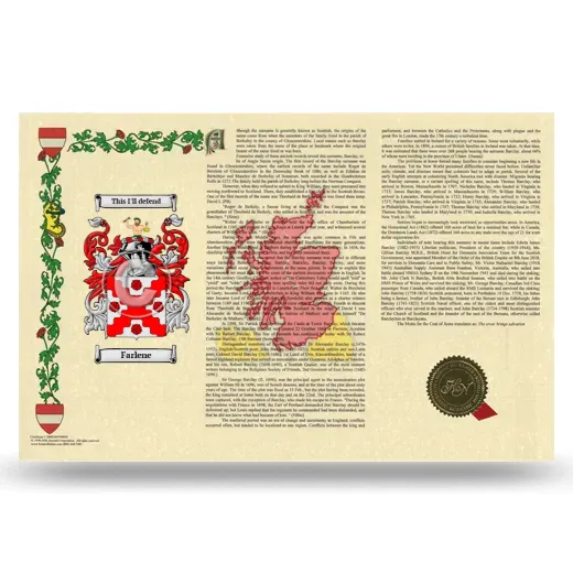Farlene Armorial History Landscape Style