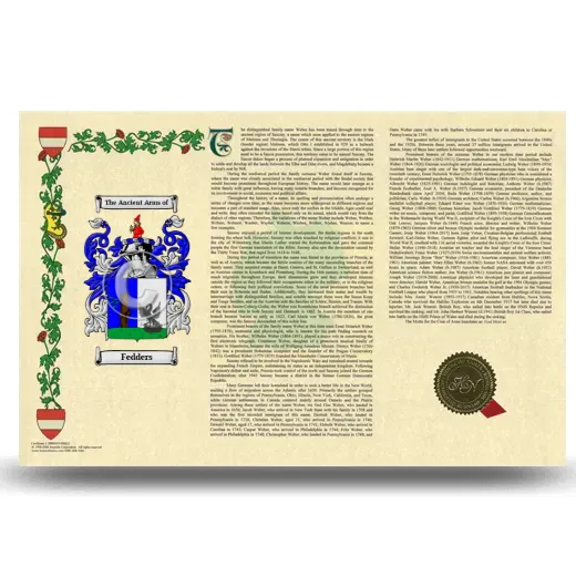 Fedders Armorial History Landscape Style