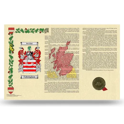 Foderingham Armorial History Landscape Style