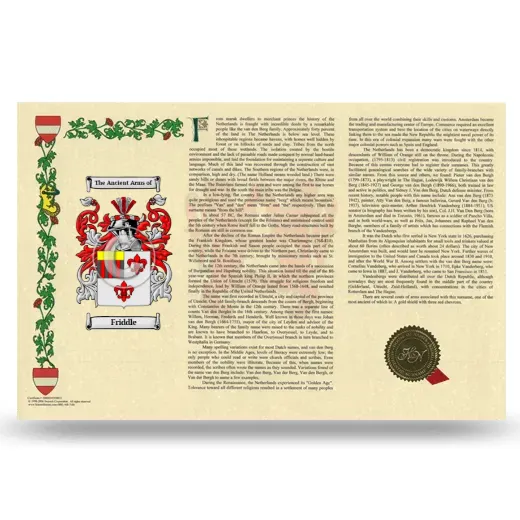 Friddle Armorial History Landscape Style