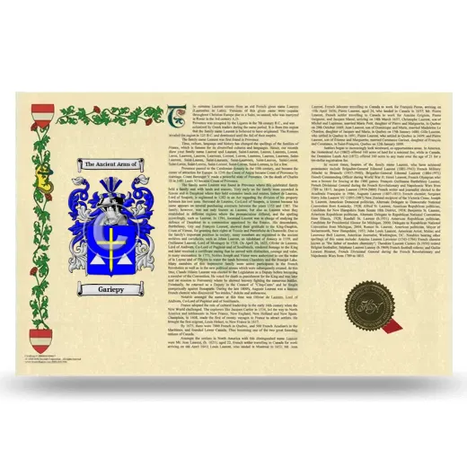 Gariepy Armorial History Landscape Style