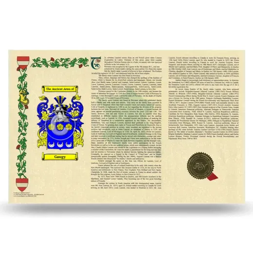 Gaugy Armorial History Landscape Style