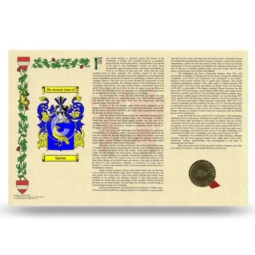 Gaves Armorial History Landscape Style