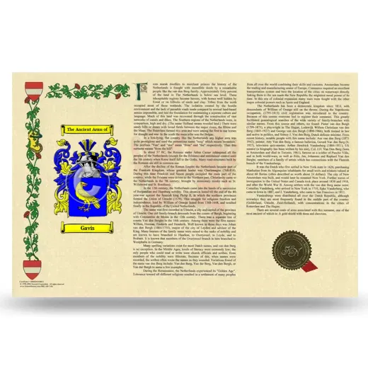 Gavis Armorial History Landscape Style
