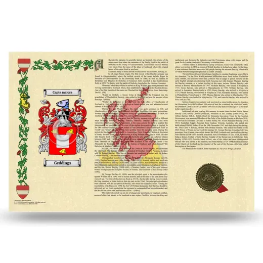 Geddings Armorial History Landscape Style
