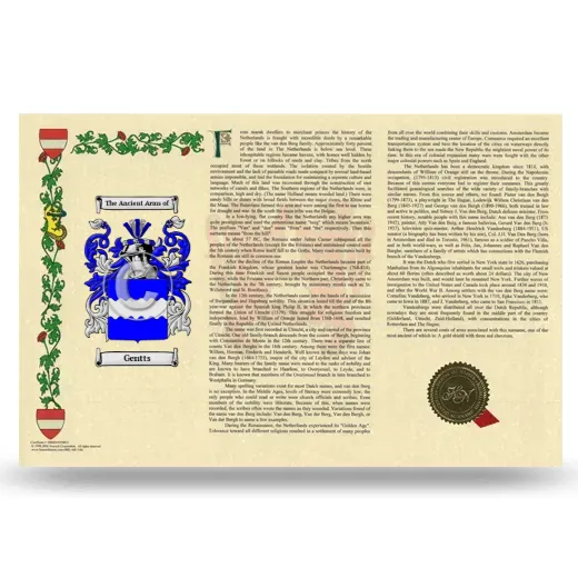 Gentts Armorial History Landscape Style