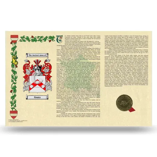Gentz Armorial History Landscape Style