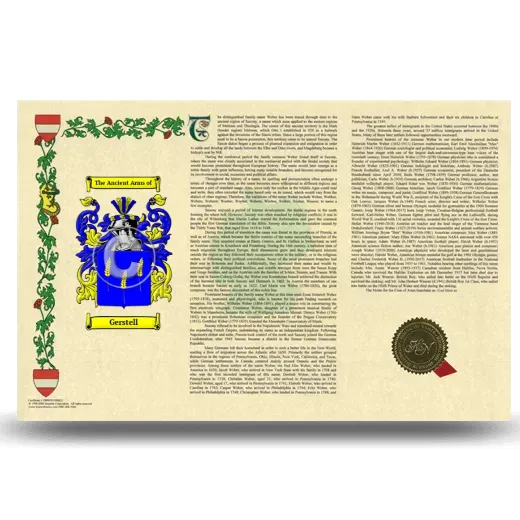 Gerstell Armorial History Landscape Style