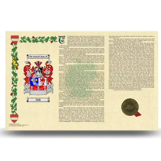 Gisk Armorial History Landscape Style