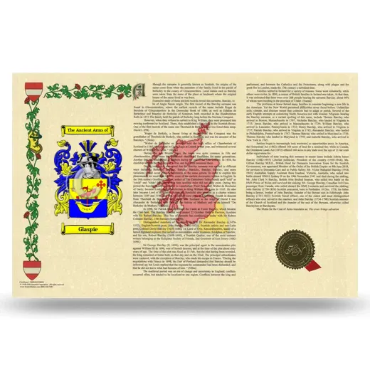 Glaspie Armorial History Landscape Style