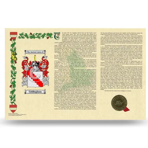 Goldingham Armorial History Landscape Style