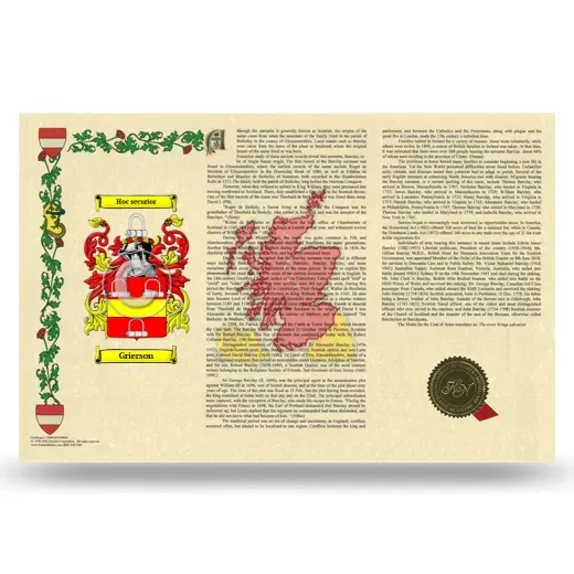 Grierson Armorial History Landscape Style