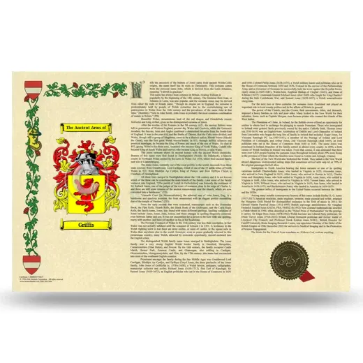 Griffis Armorial History Landscape Style