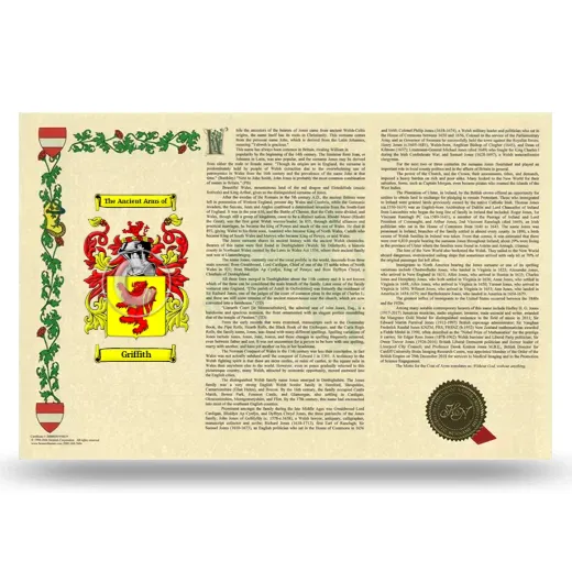 Griffith Armorial History Landscape Style