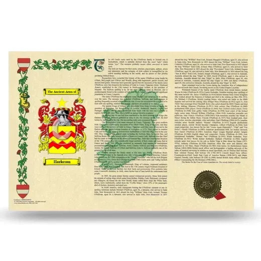 Harkcom Armorial History Landscape Style
