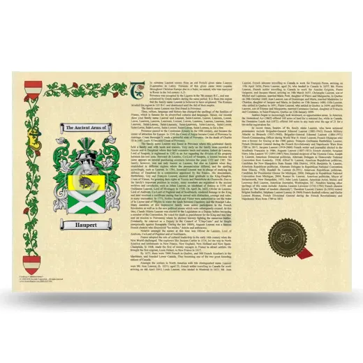 Haupert Armorial History Landscape Style