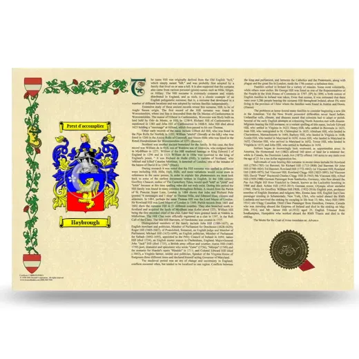 Haybrough Armorial History Landscape Style