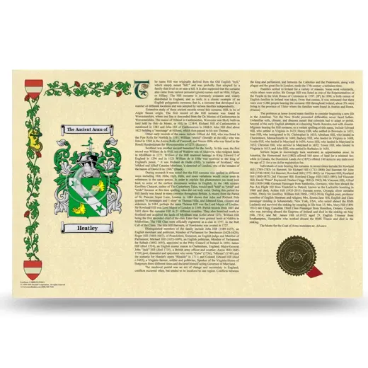 Heatley Armorial History Landscape Style