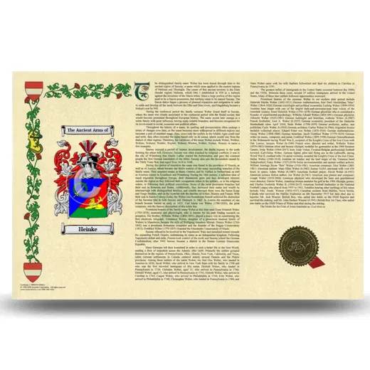 Heinke Armorial History Landscape Style